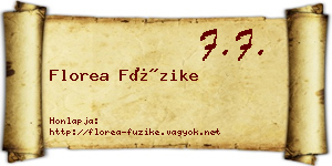 Florea Füzike névjegykártya